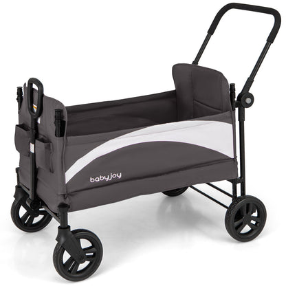 2-Seat Stroller Wagon with Adjustable Canopy and Handles