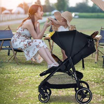 5-Point Harness Lightweight Infant Stroller with Foot Cover and Adjustable Backrest