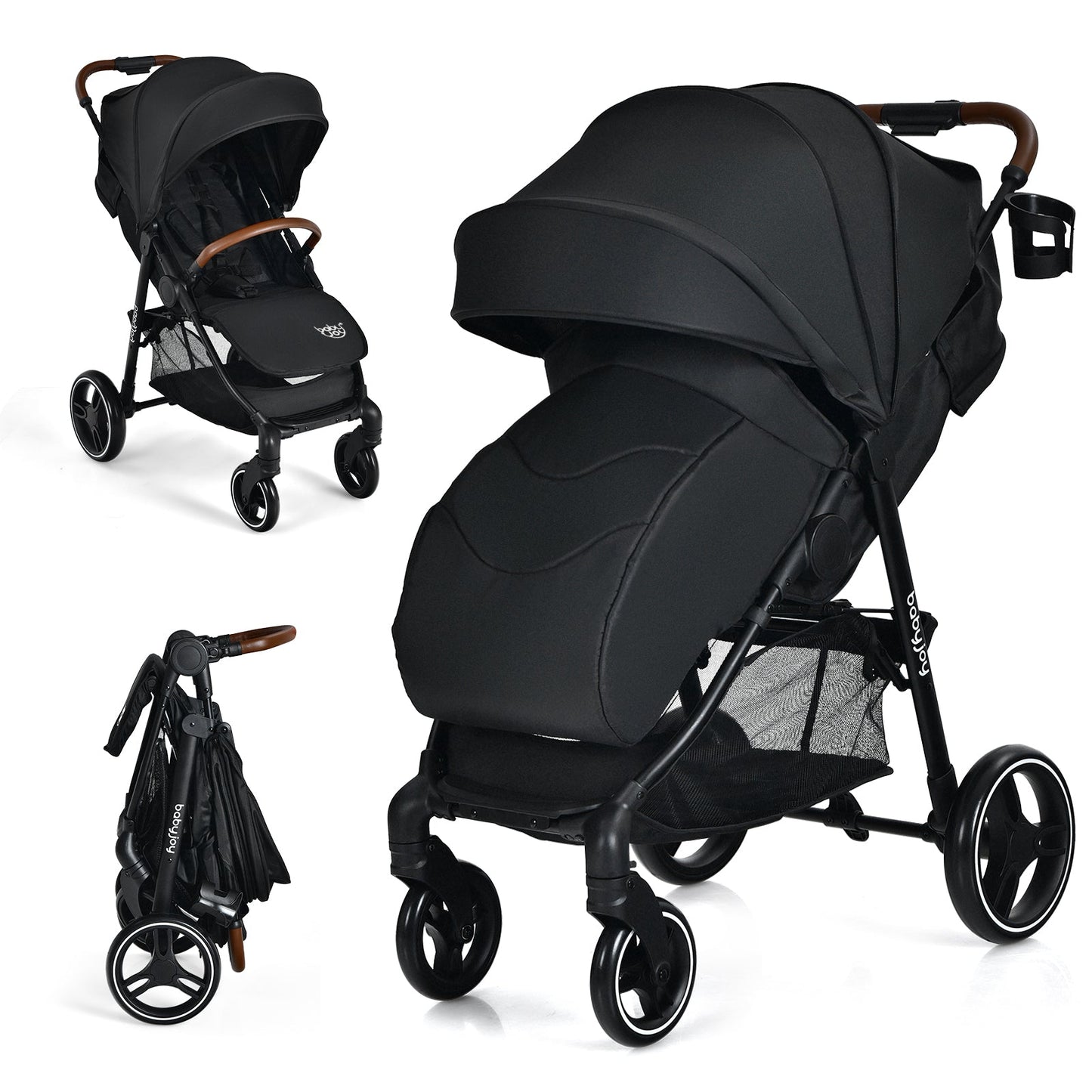 5-Point Harness Lightweight Infant Stroller with Foot Cover and Adjustable Backrest