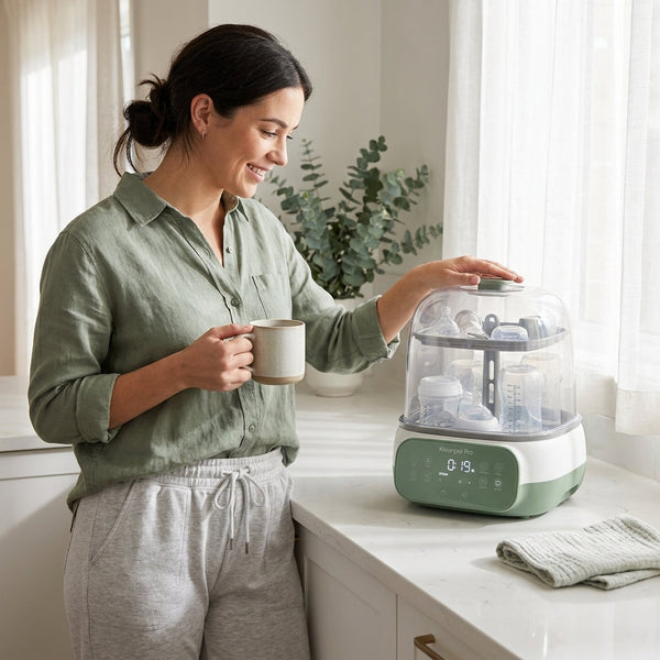 Baby Bottle Sterilizer Designed for All-in-One Cleaning, Steam Sterilization, Dual-Layer Drying, 22,000Pa Pressure