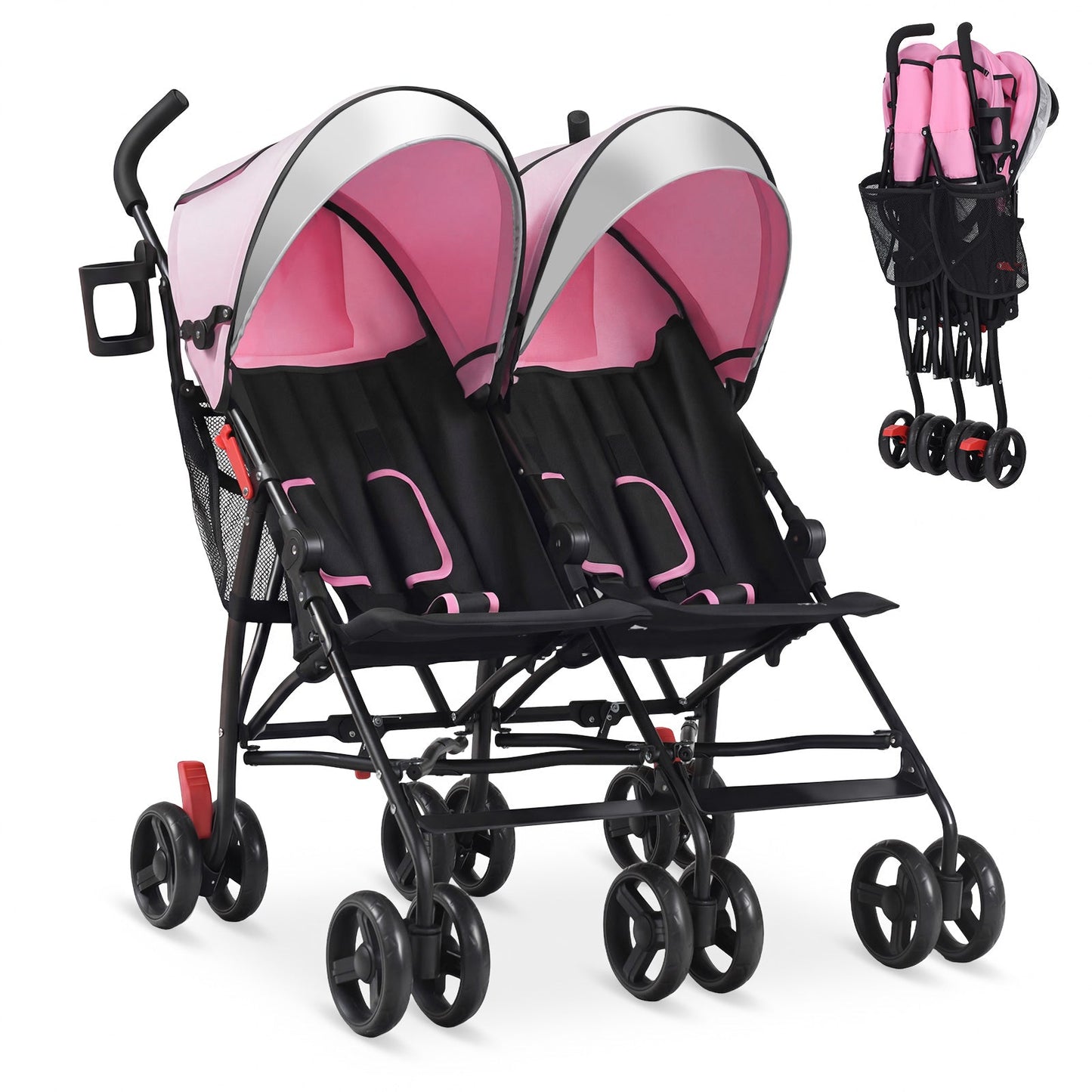 Foldable Twin Baby Double Stroller Ultralight Umbrella Kids Stroller