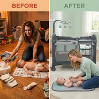 Pack and Play Change 'N Carry Playard with Portable Changing Station, Manor — Before & After