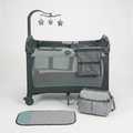 Portable Playard Changing Station Built for Home and Travel, Convertible Bassinet, Built-In Storage, Easy Fold