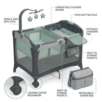 Pack and Play Change 'N Carry Playard with Portable Changing Station, Manor — How It Works