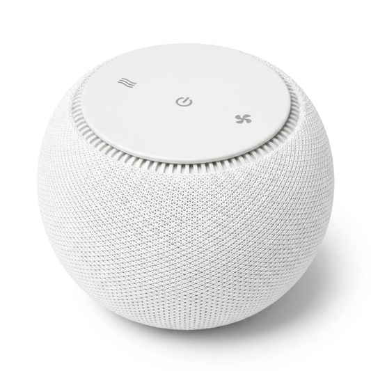 Pro White Noise Sound Machine - Natural Fan Noise, Non-Looping Sound, App Scheduler - Travel Case Included, Sleep Aid for Adults & Baby, 10 Volume Settings, Portable, Gift Registry - Cotton — Studio Shot