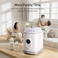 Baby Bottle Sterilizer Designed for Busy Parents, Wash 6 Bottles at Once, All-In-One Machine, Auto Dry